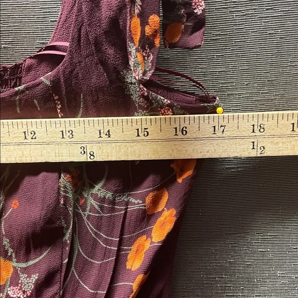 Reformation Fulton Deep Burgundy Floral Midi Dress with High Slit - Picture 4 of 10